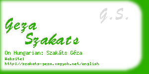 geza szakats business card