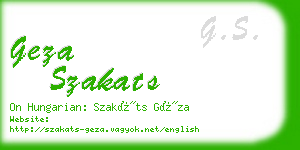 geza szakats business card